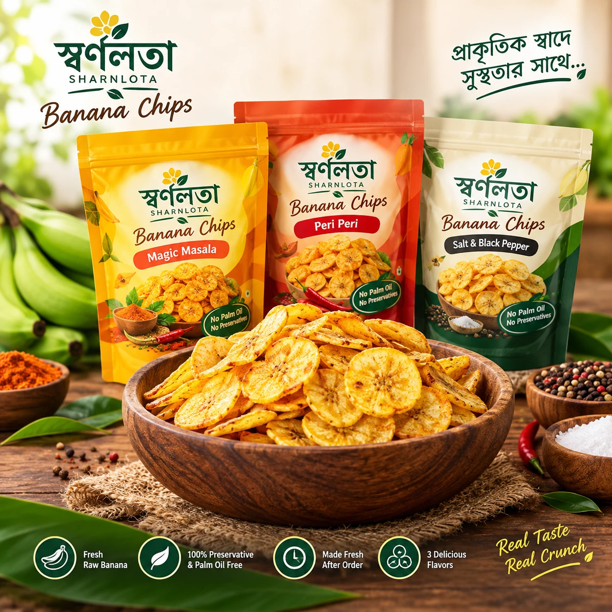 স্বর্ণলতা বানানা চিপস (Sharnolota Banana Chips)